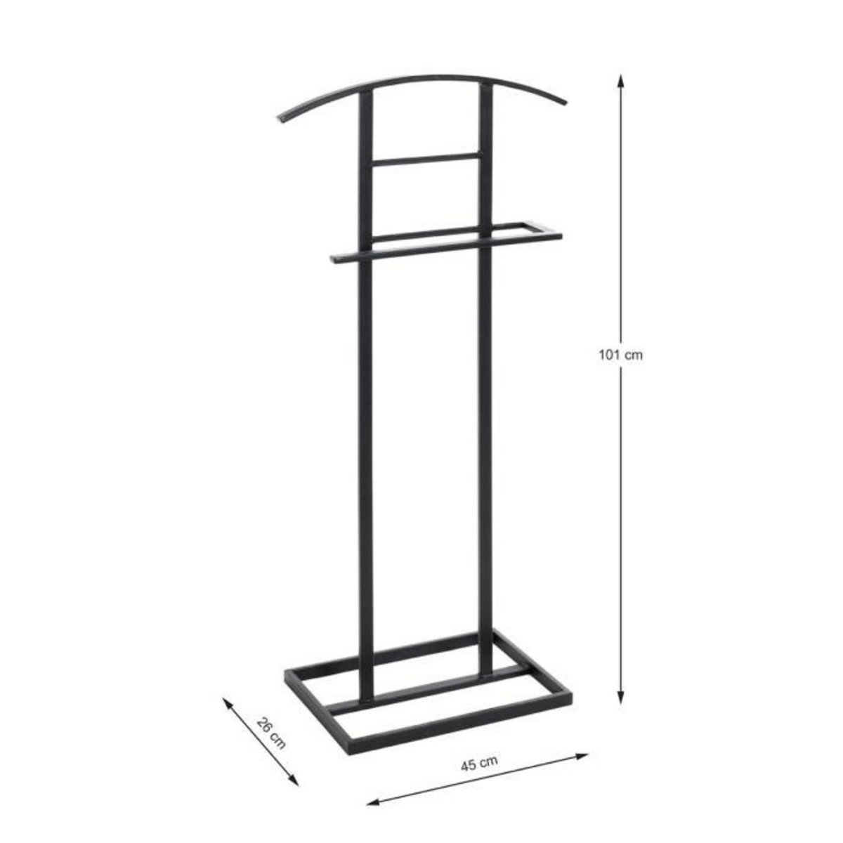 Paris Prix Valet de Chambre en Métal  Lanida  101cm Noir