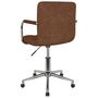 Voir la diapositive 4 : VIDAXL Chaise pivotante de salle a manger Marron Tissu