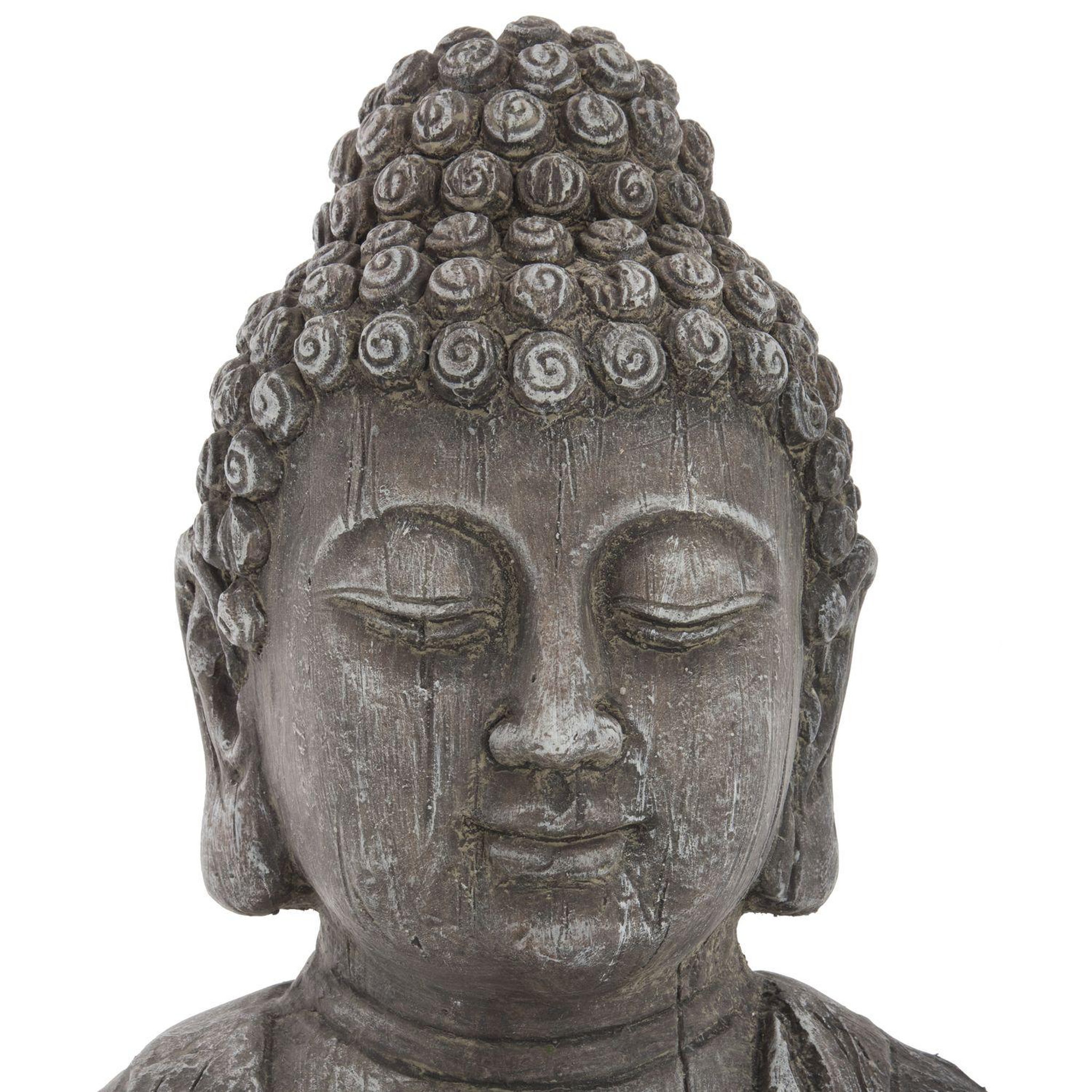 Voir la diapositive 3 : ATMOSPHERA Statuette de bouddha - h. 49 cm - effet bois