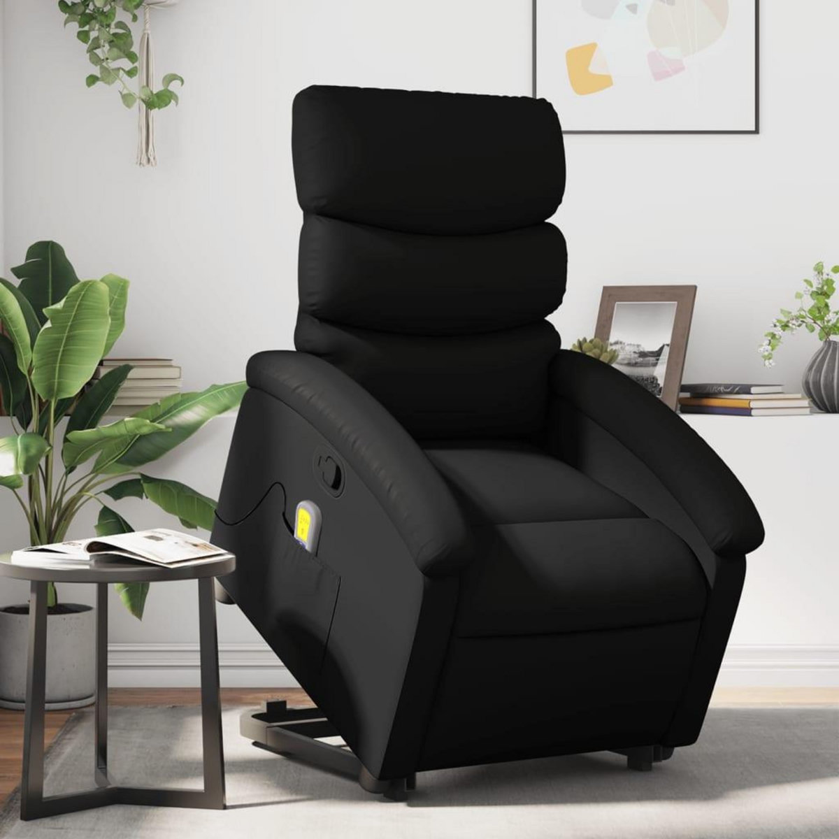 VIDAXL Fauteuil inclinable de massage Noir Similicuir