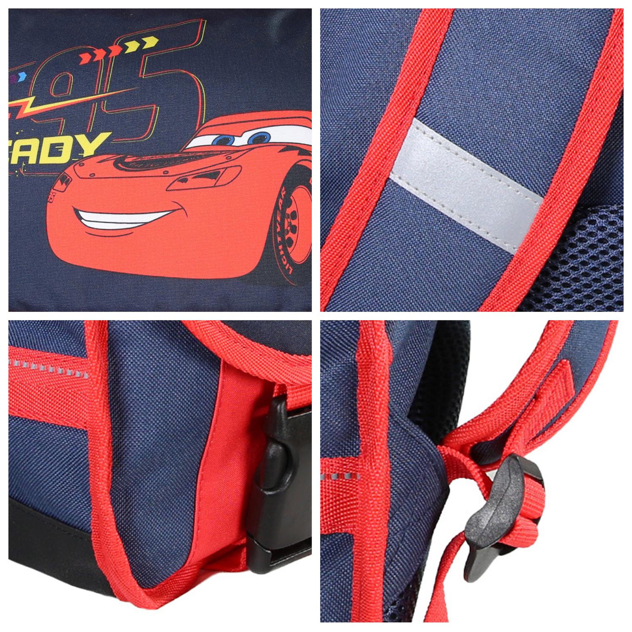 Voir la diapositive 5 : Bagtrotter Cartable Scolaire Primaire 38cm Cars Rouge et Bleu Marine  2 Compartiments - Bagtrotter