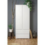 Voir la diapositive 2 : MARKET24 Armoire IMAGE7 - 2 portes + 2 tiroirs - Blanc Mat - L80 x H191 x P40 cm