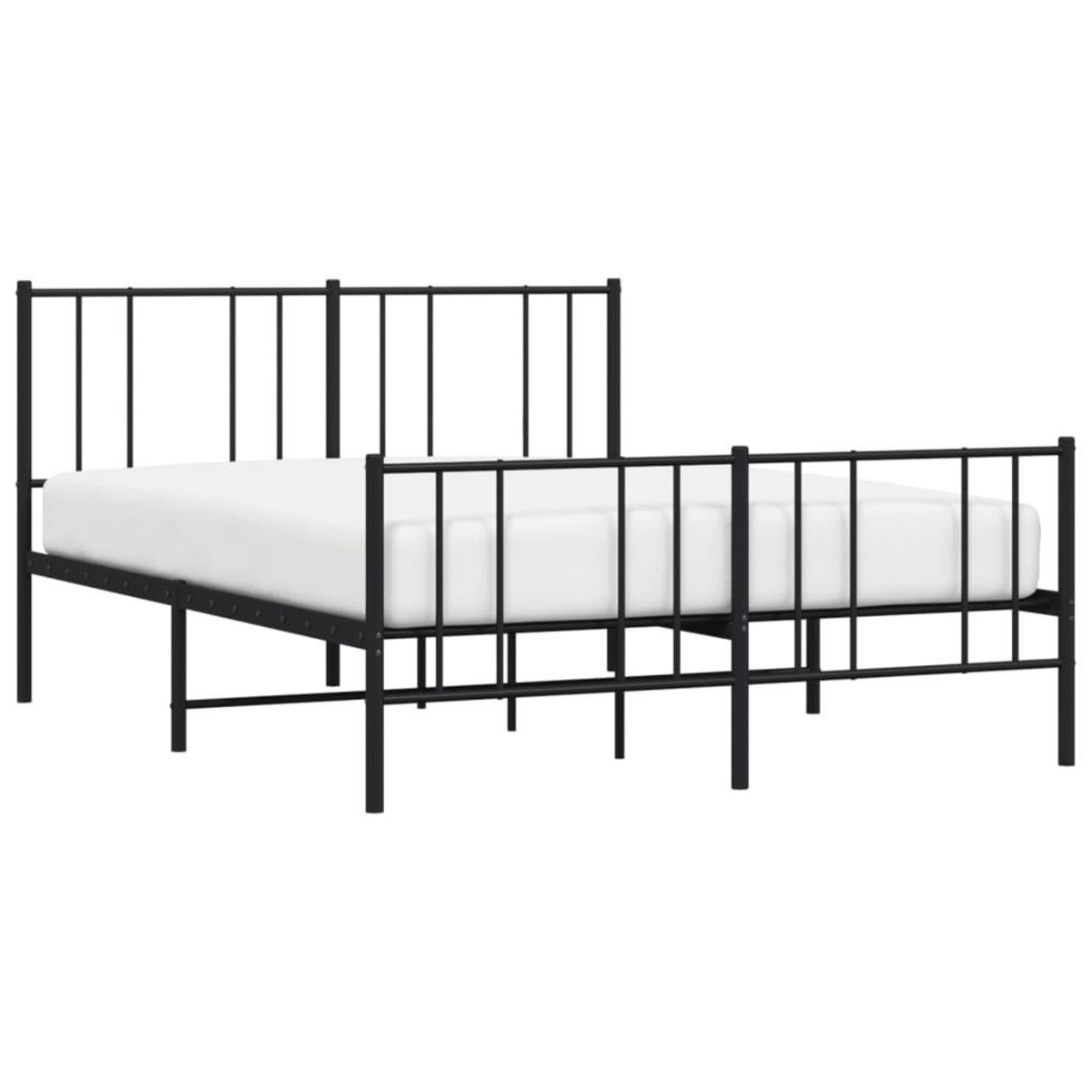 VIDAXL Cadre de lit metal sans matelas avec pied de lit noir 160x200cm