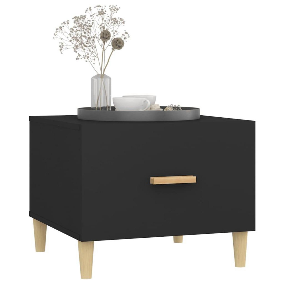 VIDAXL Table basse Noir 50x50x40 cm Bois d'ingenierie