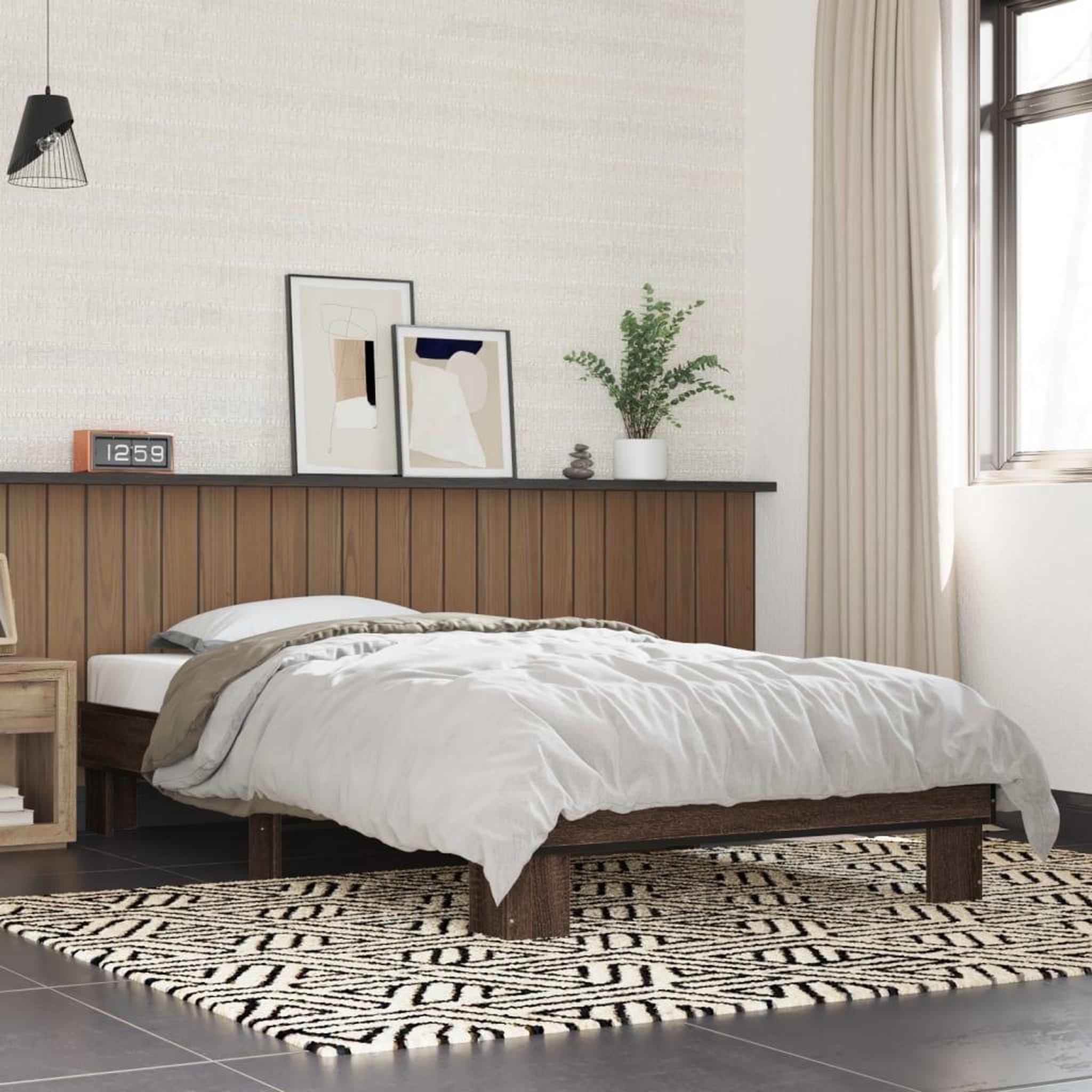 VIDAXL Cadre de lit sans matelas chene marron 75x190 cm