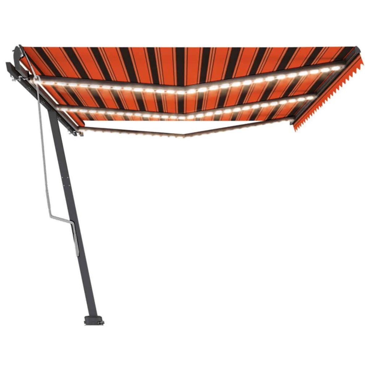 VIDAXL Auvent manuel retractable avec LED 600x300 cm Orange et marron