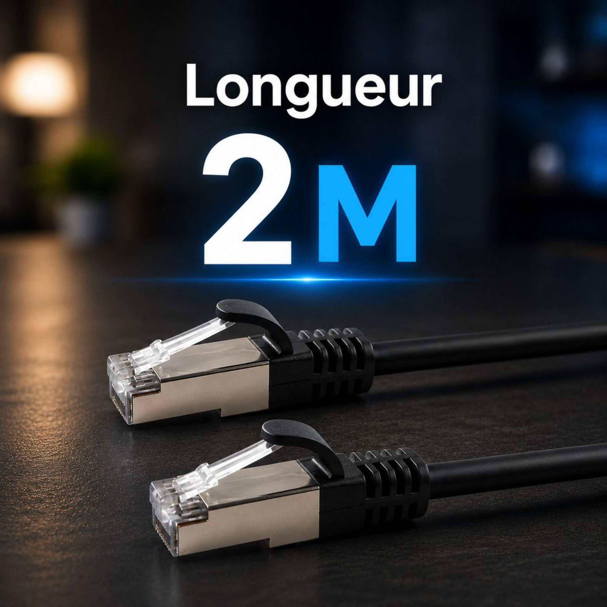 Voir la diapositive 3 : ESSENTIEL B Câble ethernet rj45 2m droit cat6e noir