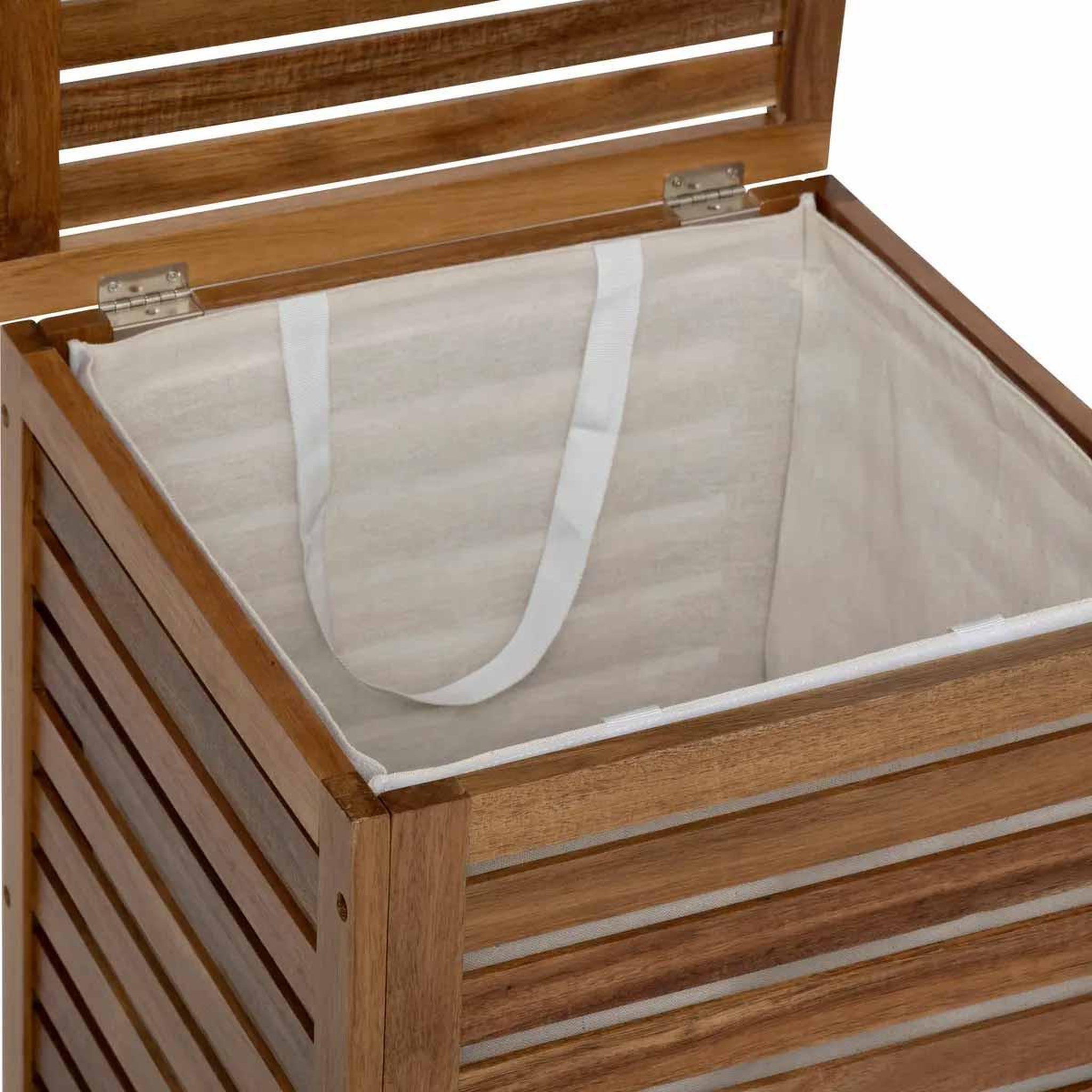 Voir la diapositive 3 : FIVE Panier à linge en bois  acacia  65l marron