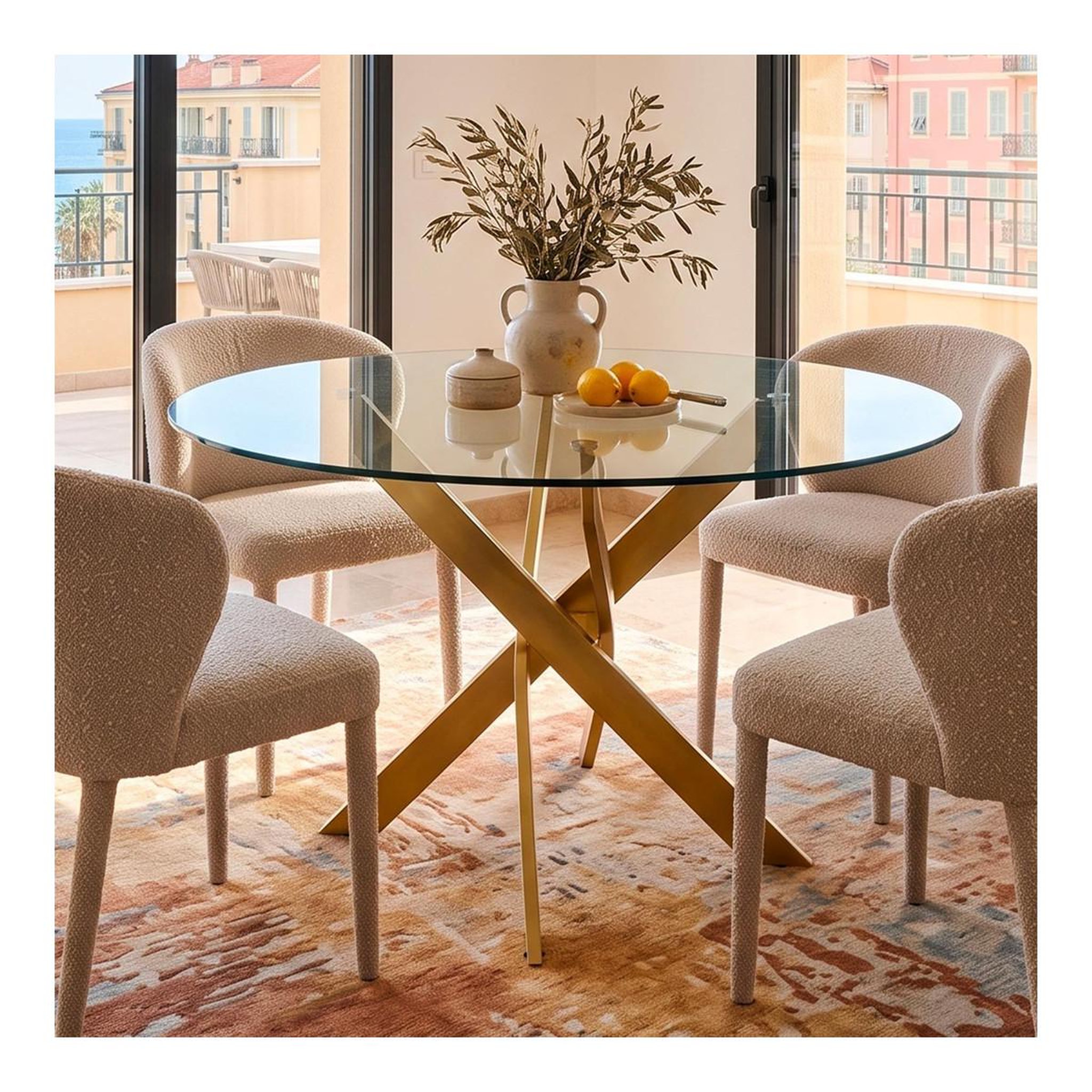 Voir la diapositive 5 : Paris Prix Table de repas ronde design  rixa  120cm or