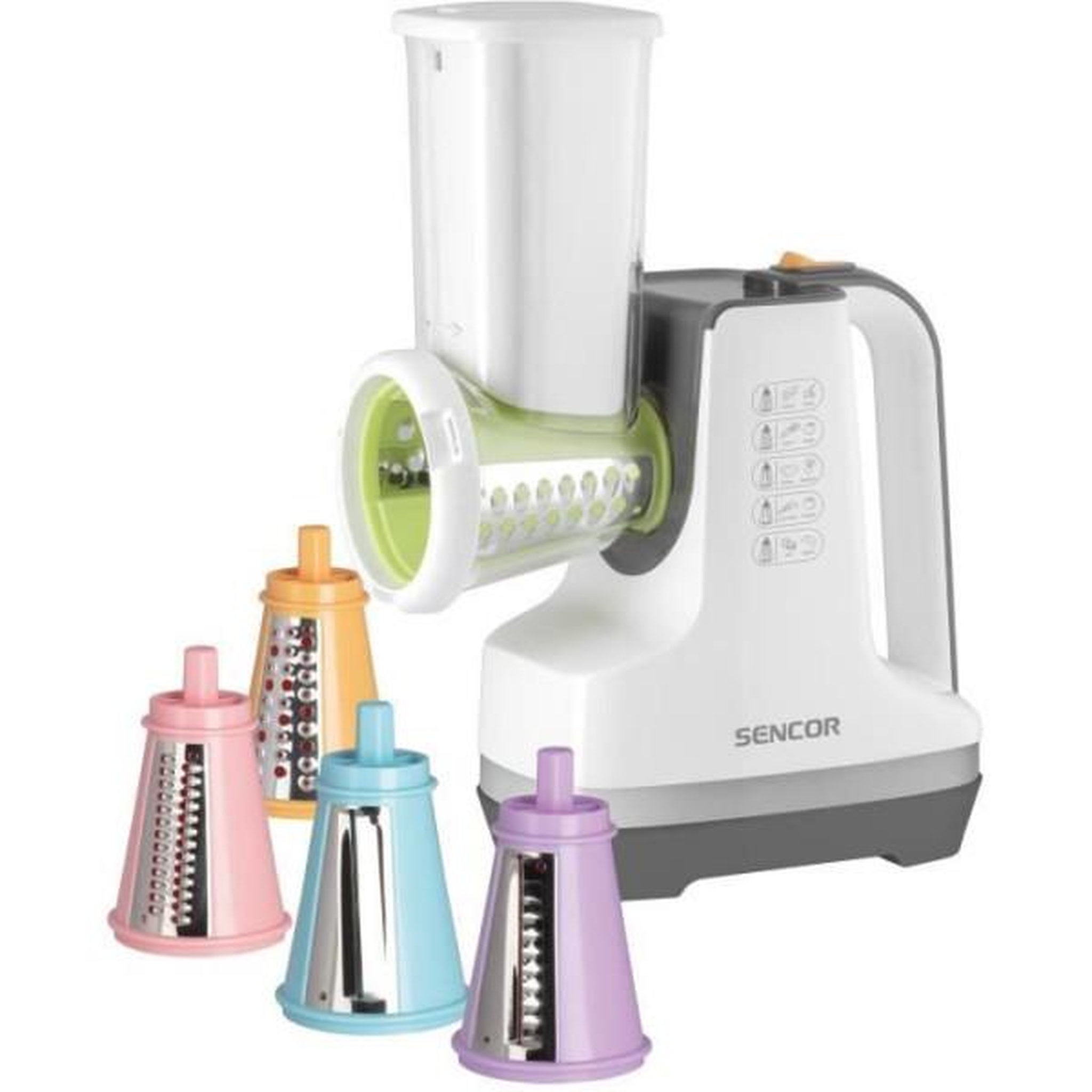 MARKET24 Trancheuse Découpe légumes et sorbétiere - SENCOR - SSG 4500WH - 150 W - 6 accessoires - Blanc