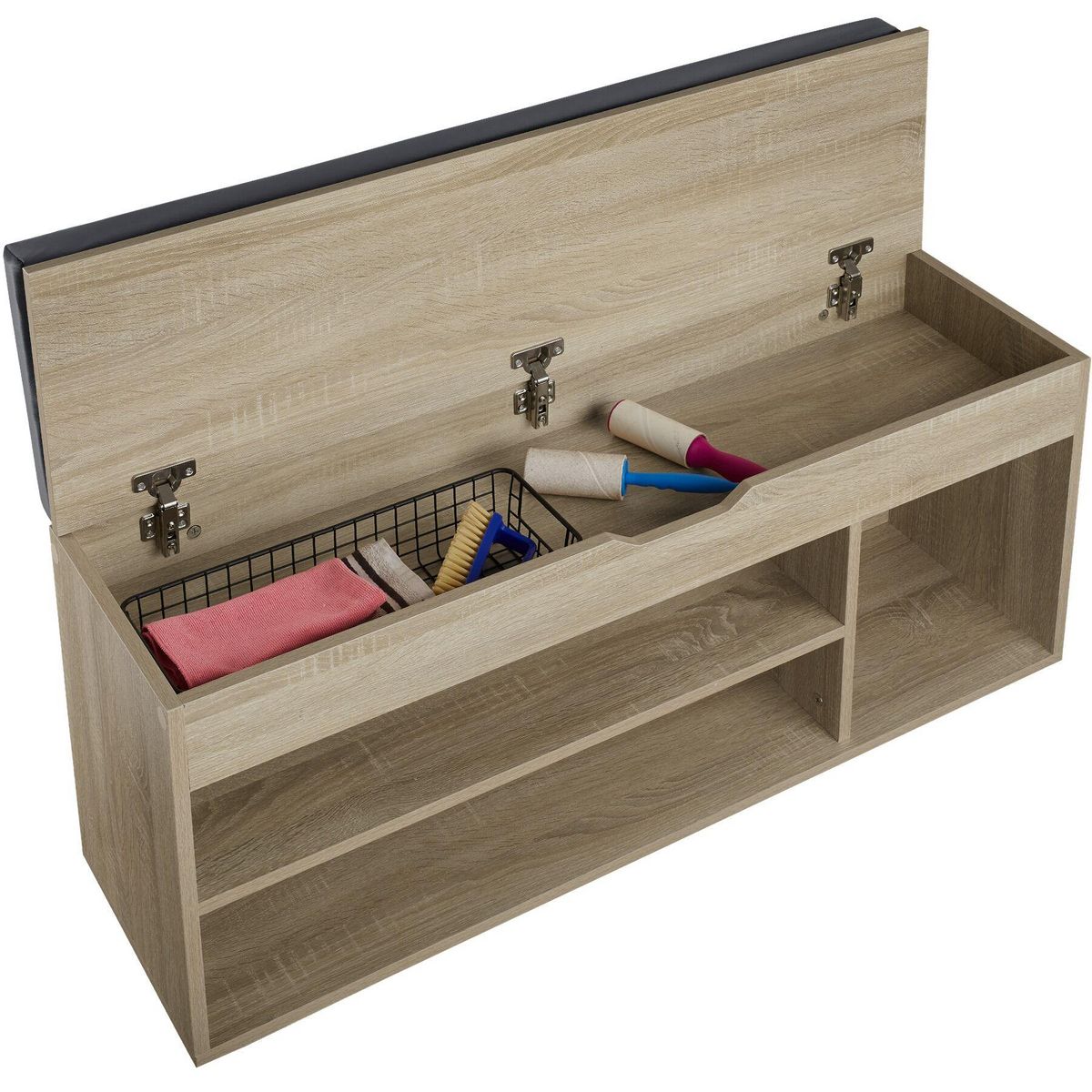 tectake Banc à chaussures pour 9 paires de chaussures Bois clair, Chêne Sonoma