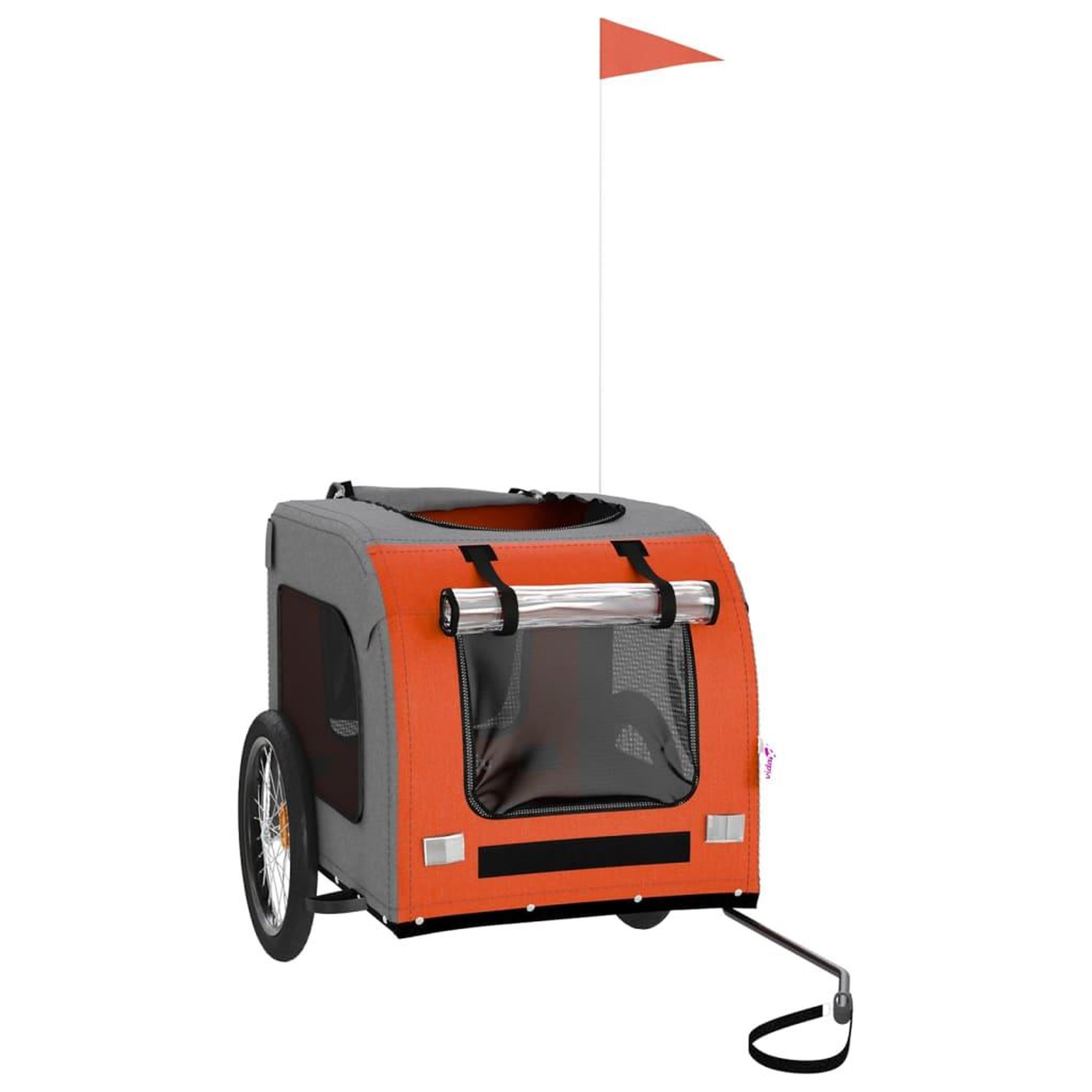 Voir la diapositive 3 : VIDAXL Remorque de velo pour animaux de compagnie orange et gris