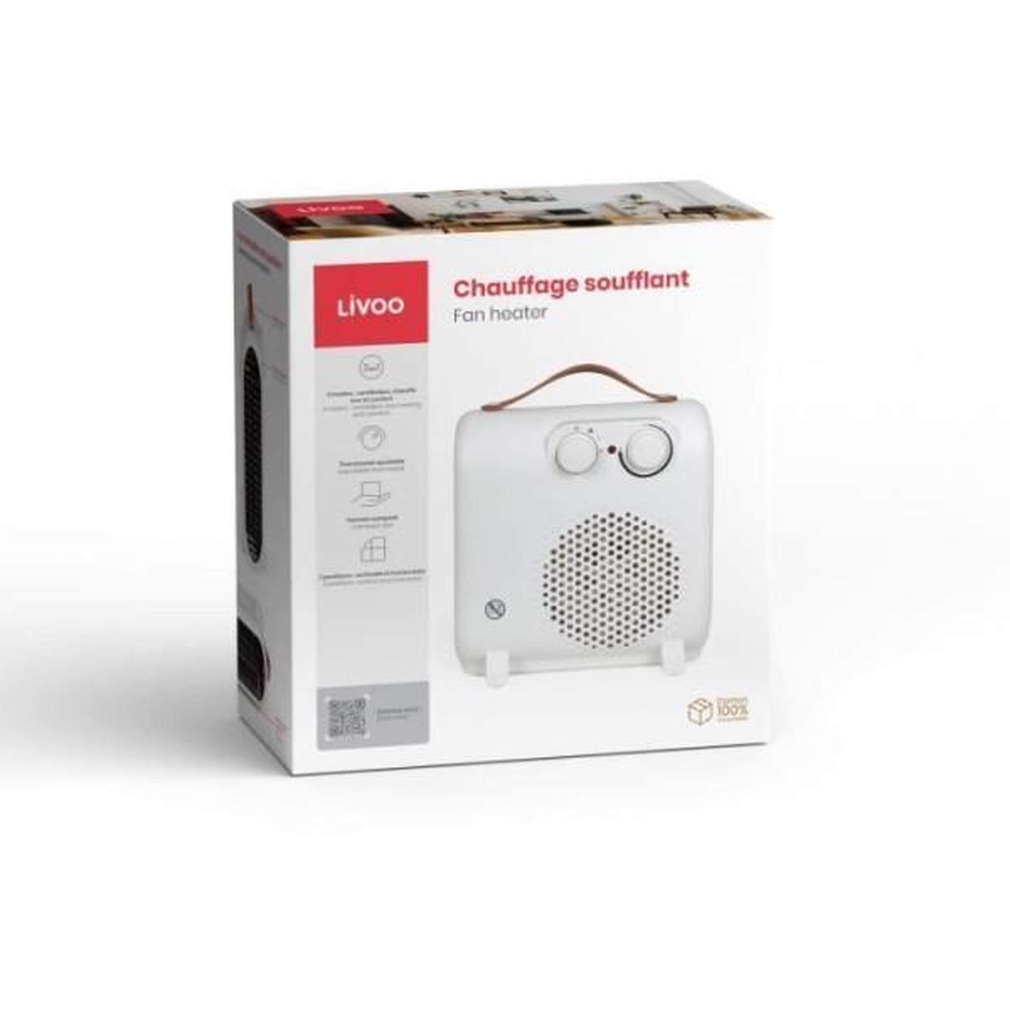 Voir la diapositive 6 : LIVOO Chauffage soufflant 2000w blanc - DOM476