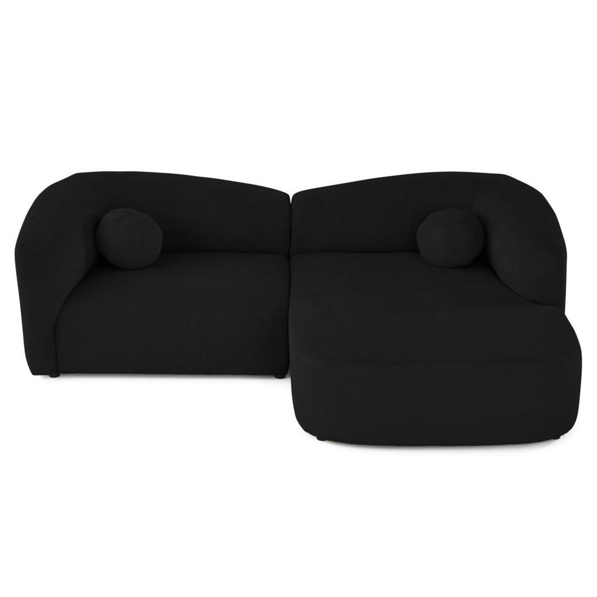 LISA DESIGN Charles - canapé d'angle droit 4 places en velours texturé