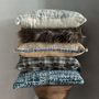 Voir la diapositive 3 : Paris Prix Coussin en Tweed  Cosy  45x45cm Bleu & Blanc