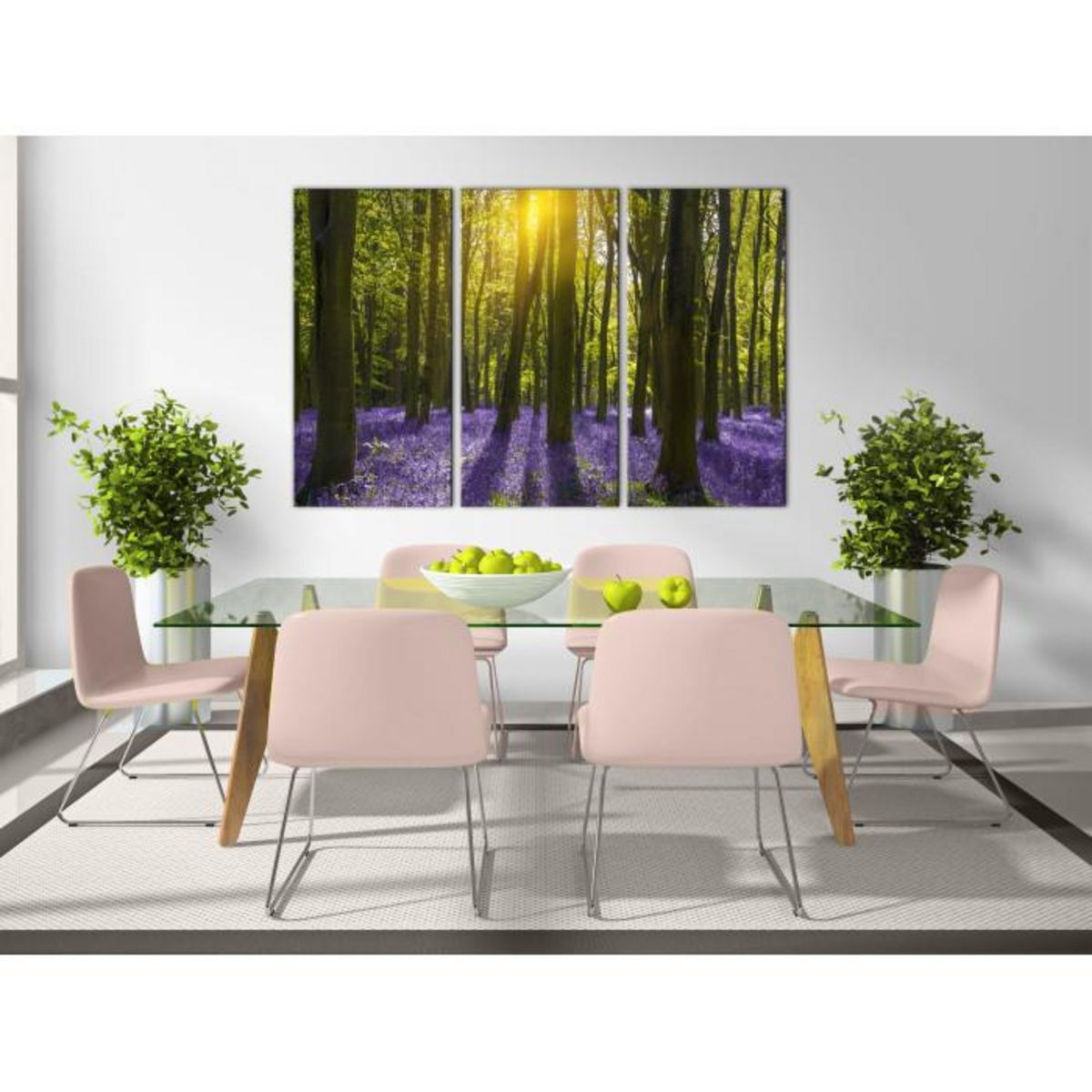 Paris Prix Tableau Imprimé 3 Panneaux  Hyacinth Field