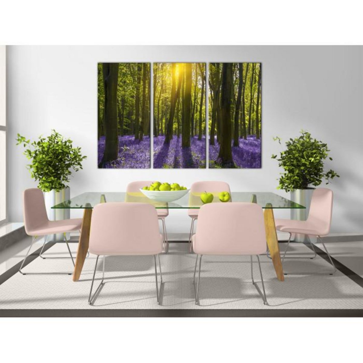 Paris Prix Tableau Imprimé 3 Panneaux  Hyacinth Field