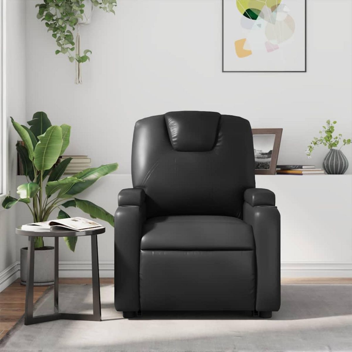 VIDAXL Fauteuil inclinable Noir Similicuir