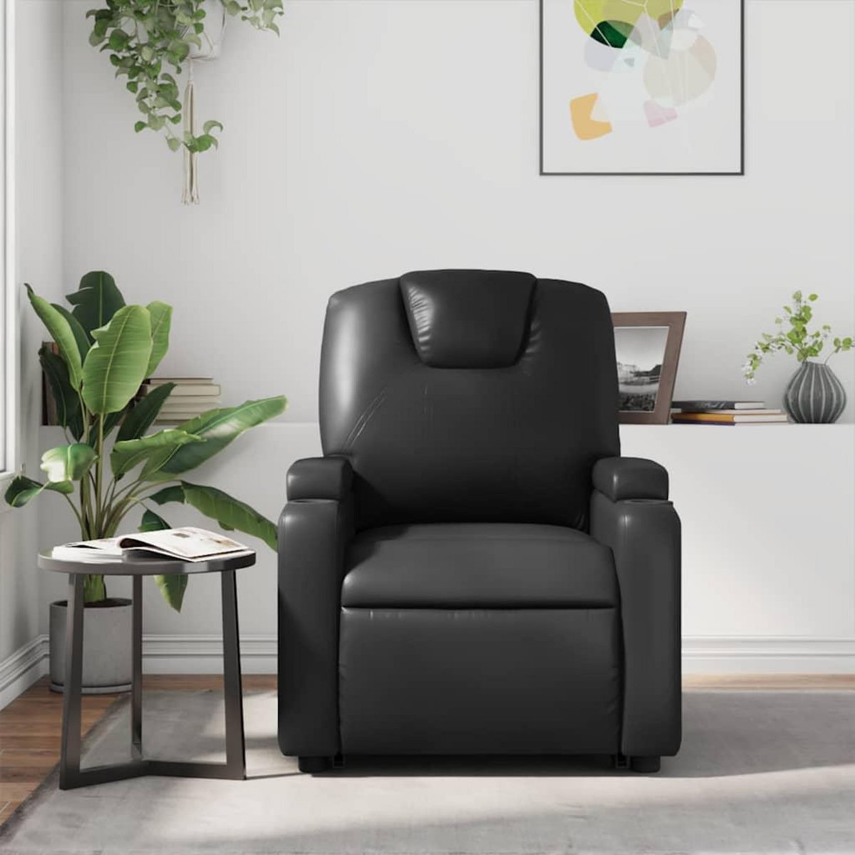 VIDAXL Fauteuil inclinable Noir Similicuir