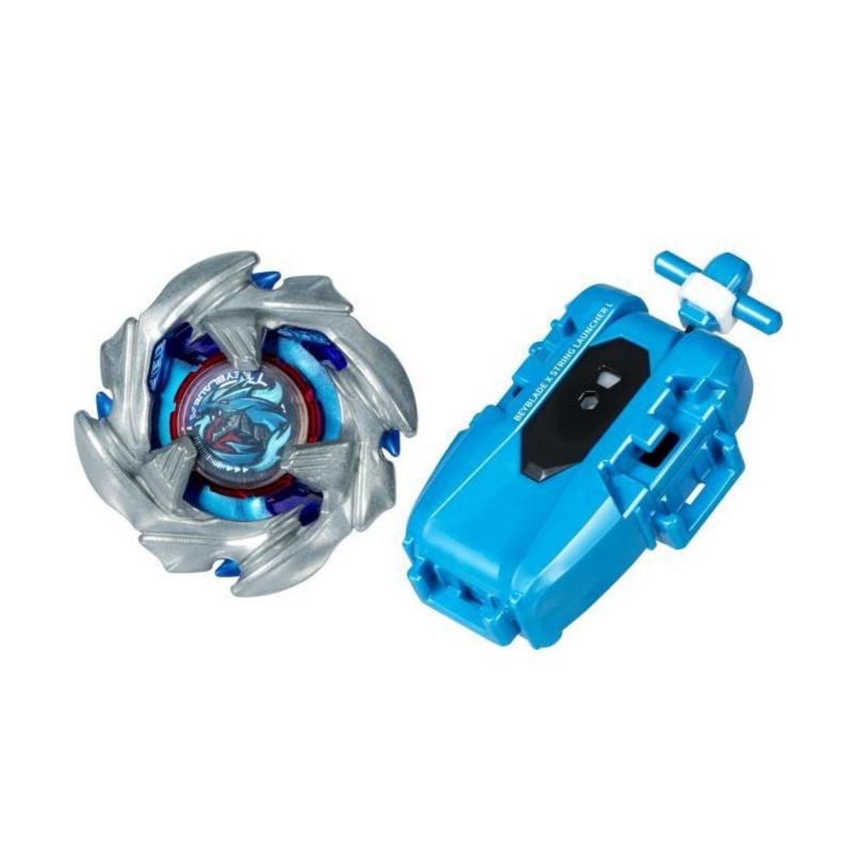 HASBRO Beyblade X pack Cobalt Dragoon 2-60C avec lanceur a corde deluxe, toupie a rotation gauche, des 8 ans