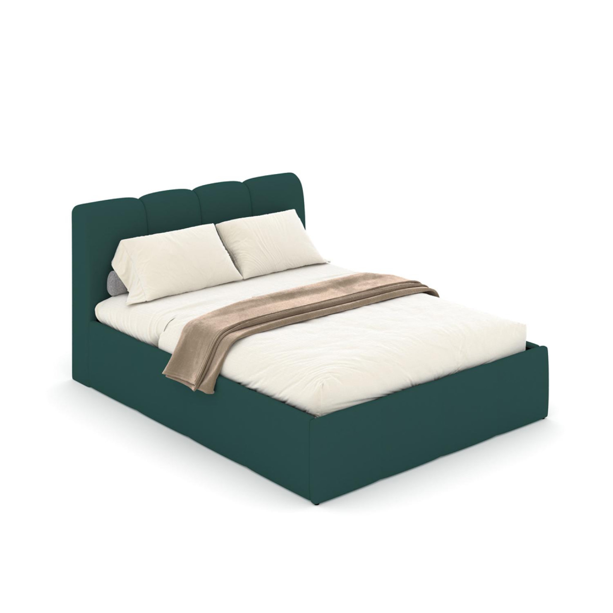 Voir la diapositive 6 : CONCEPT USINE Lit coffre style nuage led 160x200cm velours vert baltimore