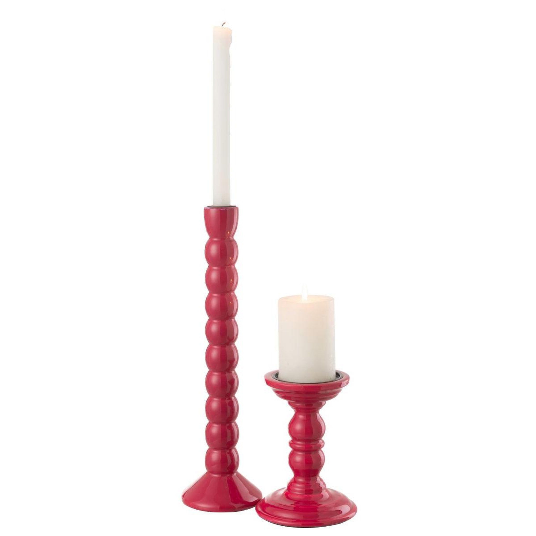 Voir la diapositive 4 : J-LINE Bougeoir design en bois  waldo  38cm fuchsia