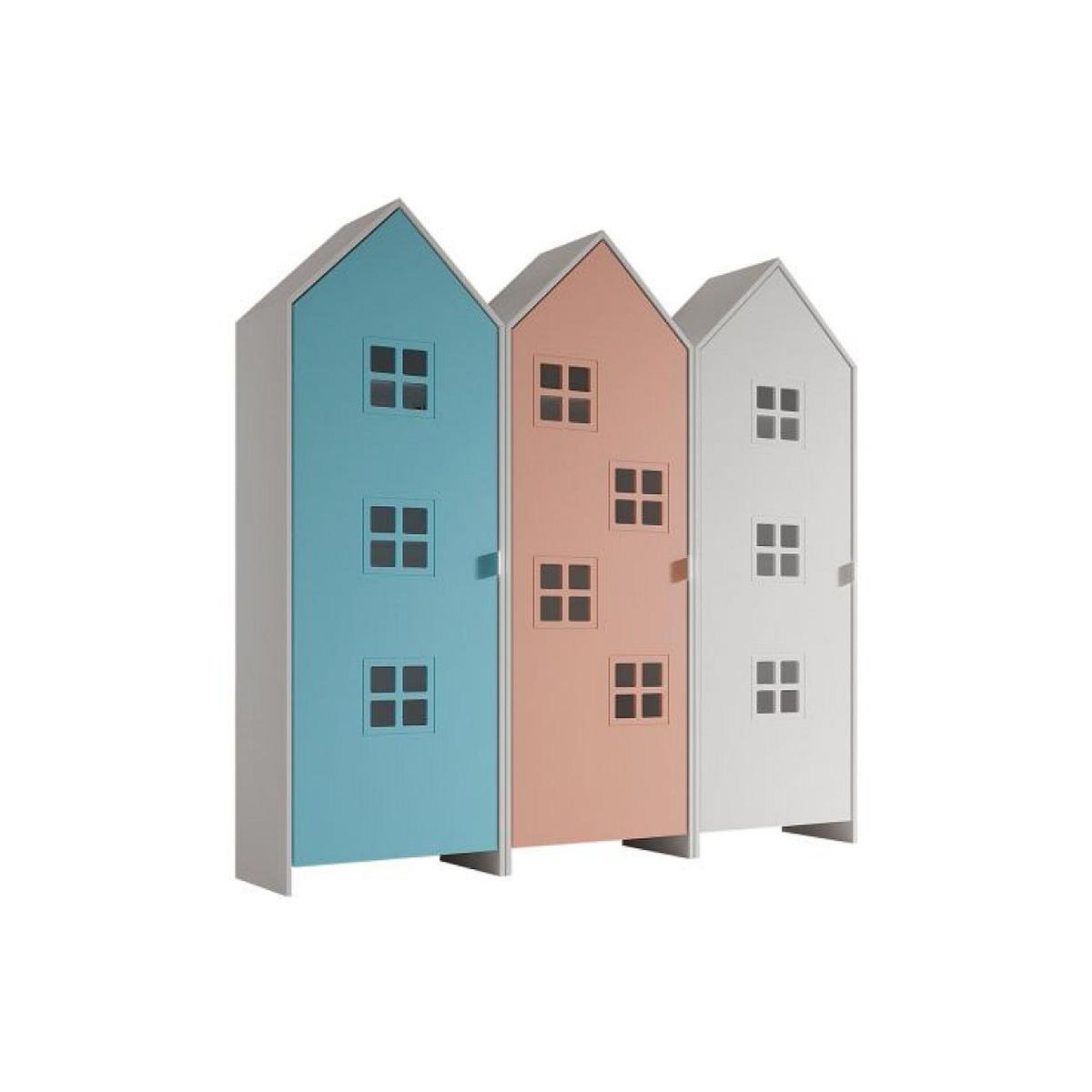 Vipack Combinaison D'armoires 3 Parties Casami Bruges bleu rose banc