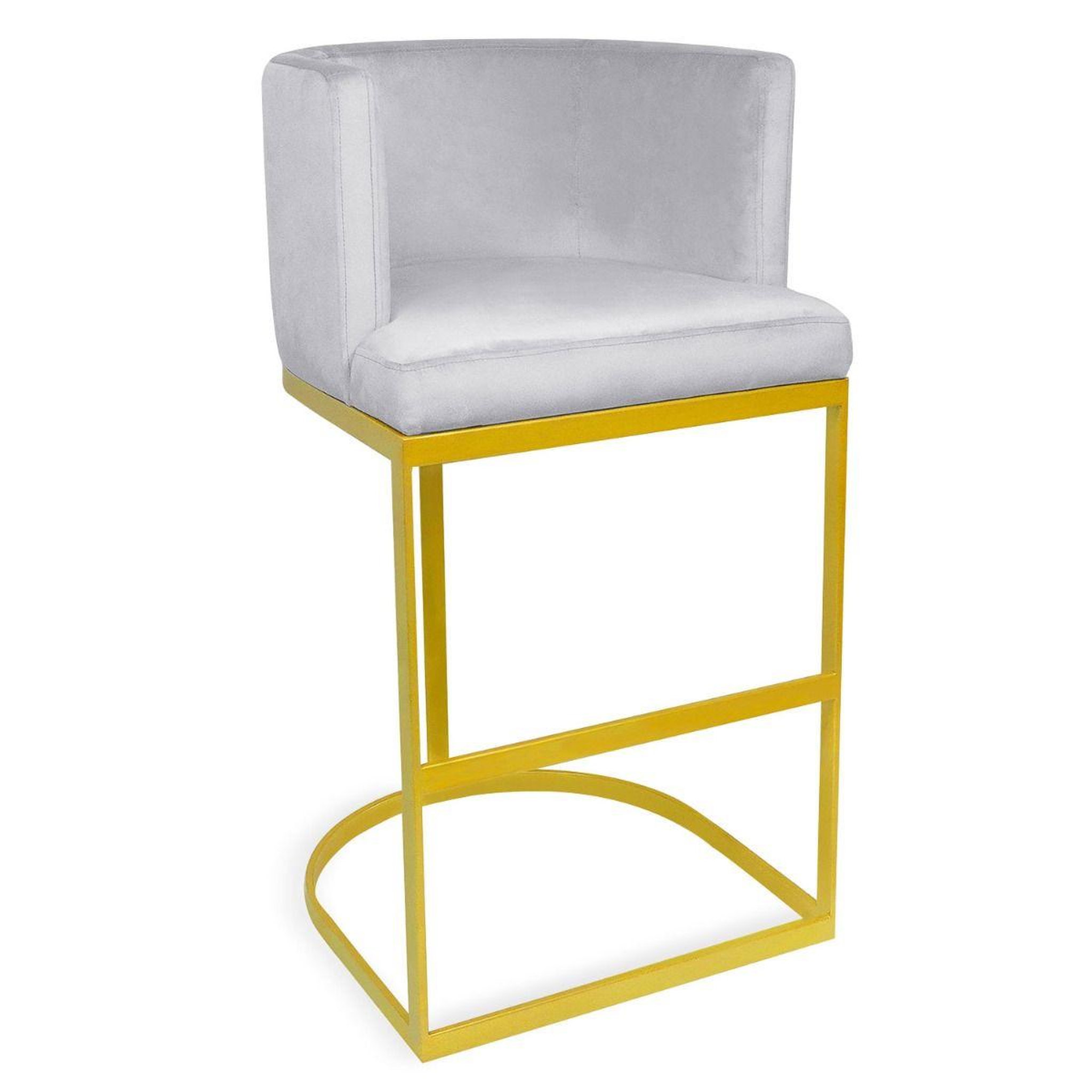 Voir la diapositive 1 : Paris Prix Chaise de Bar Velours Design  Noemy  100cm Argent