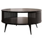 Voir la diapositive 1 : BEST MOBILIER Forini - table basse ronde - effet marbre noir - 1 niche - 75 cm