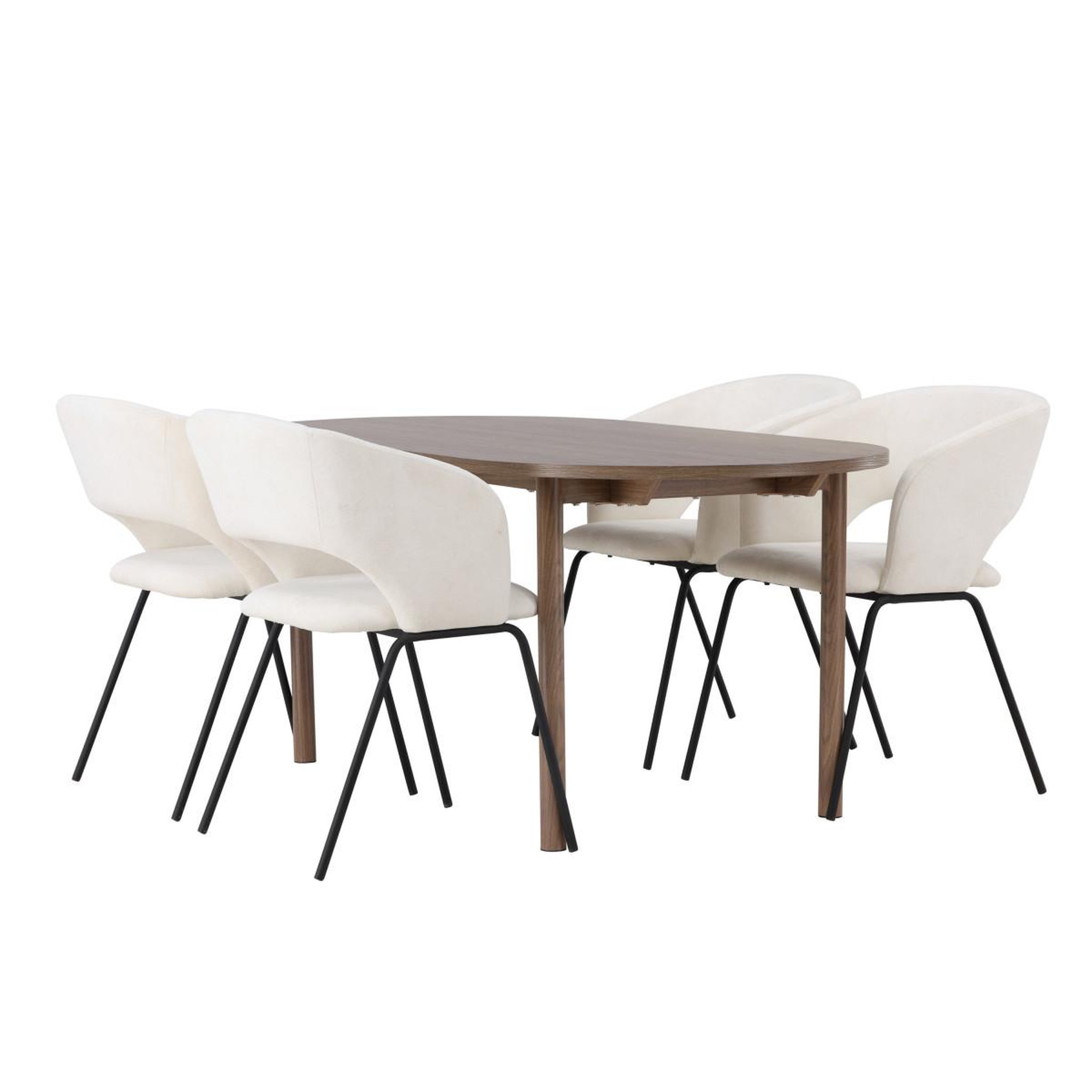Voir la diapositive 4 : Paris Prix Ensemble table à manger & 4 chaises  andy & day  180cm naturel & blanc cassé