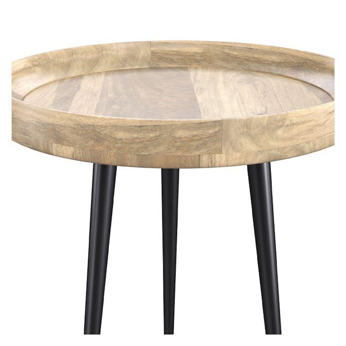 Rendez vous déco Table d'appoint ronde en bois de manguier foncé D40 cm - Palak