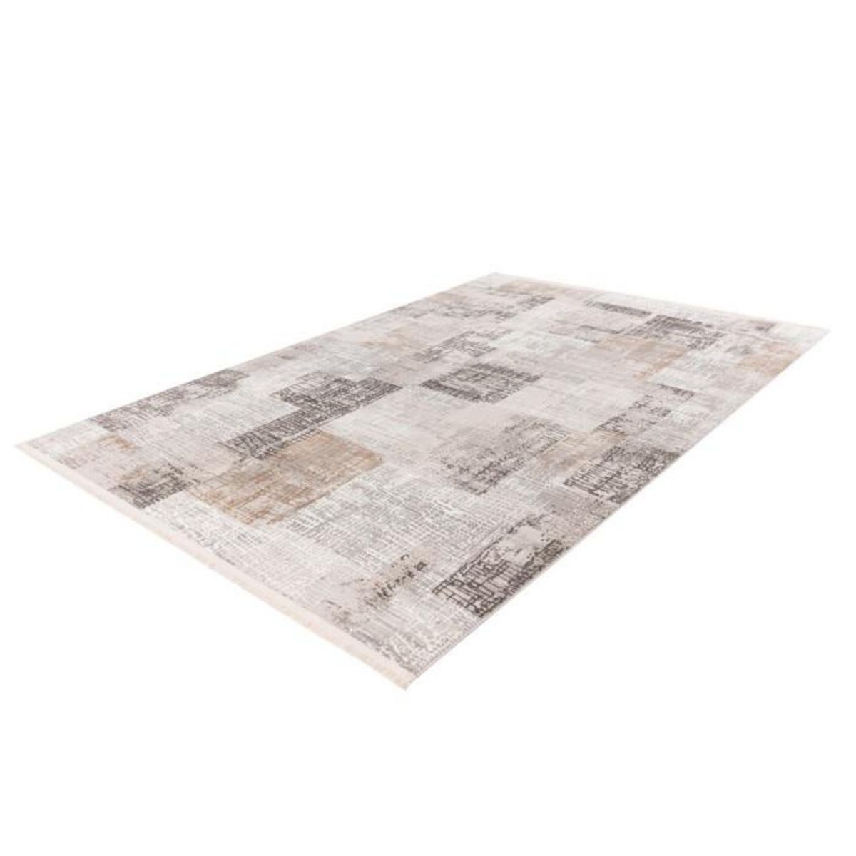 Paris Prix Tapis Vintage à Franges  Akropolis IV  Gris & Argent