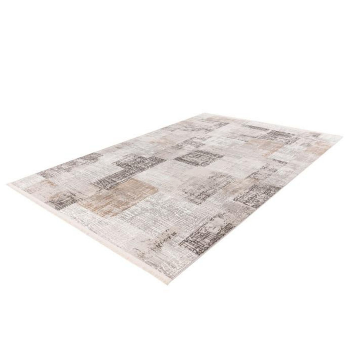 Paris Prix Tapis Vintage à Franges  Akropolis IV  Gris & Argent