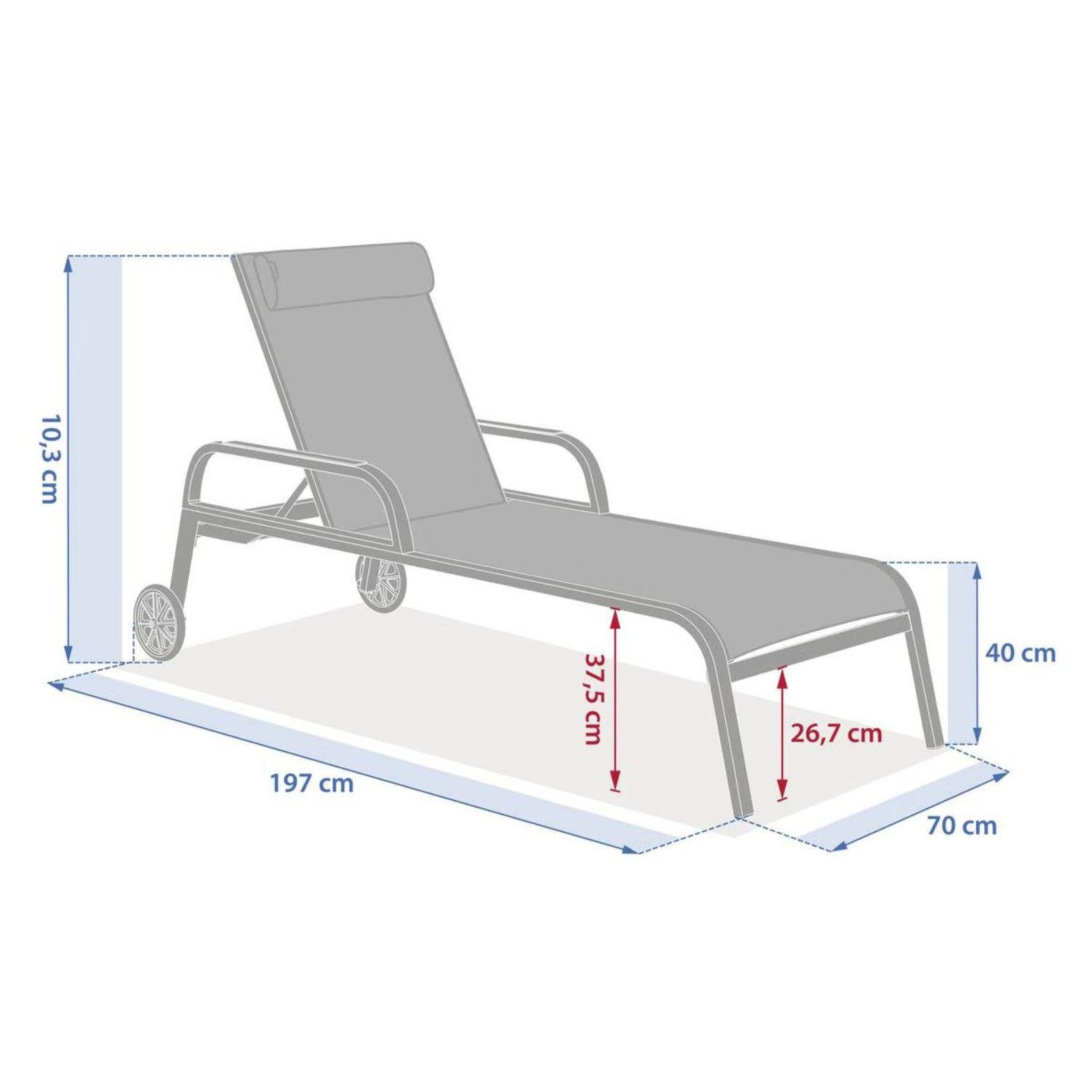 Voir la diapositive 3 : HESPERIDE Transat en aluminium et texaline osmala