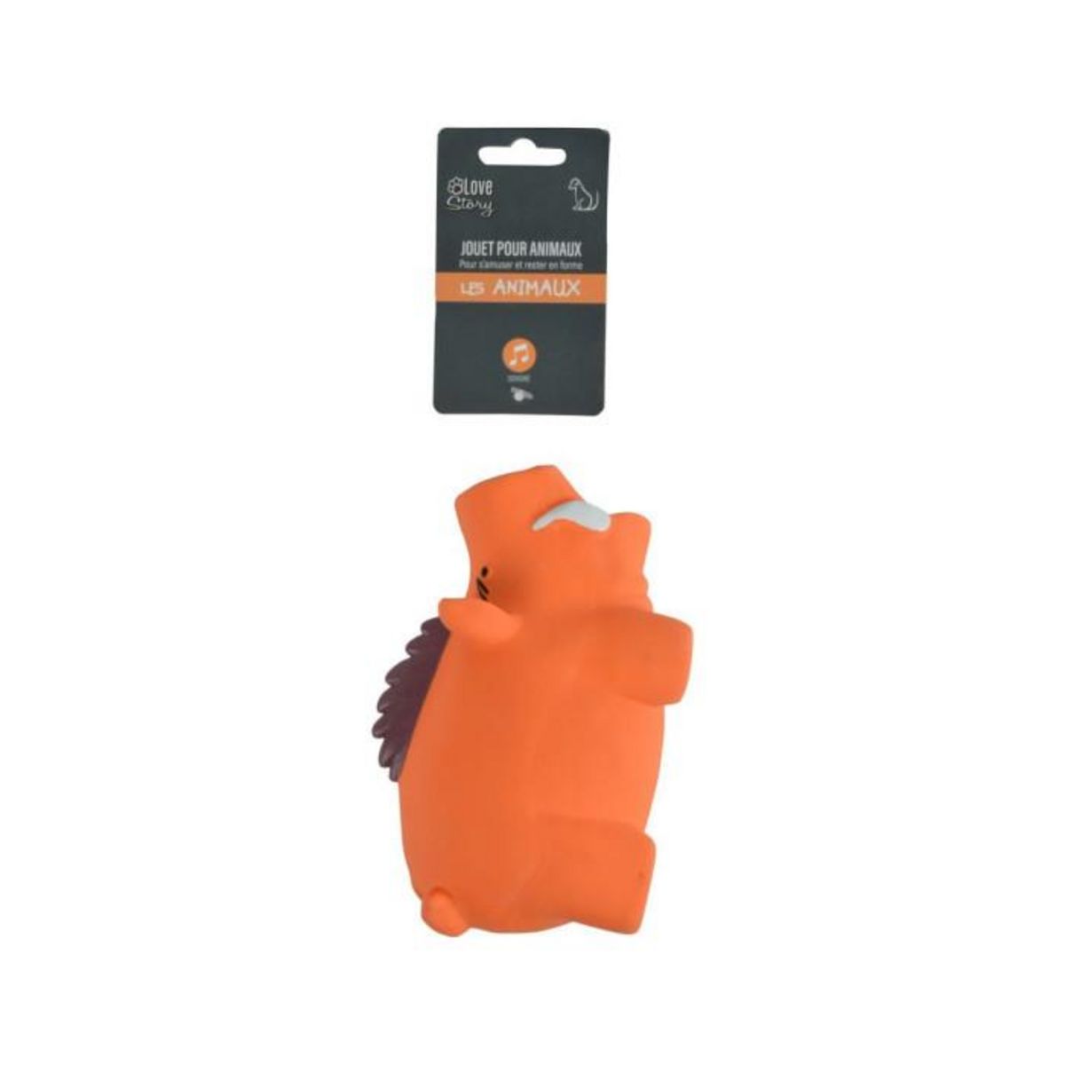 Paris Prix Jouet Sonore en Latex  Sanglier  16cm Orange