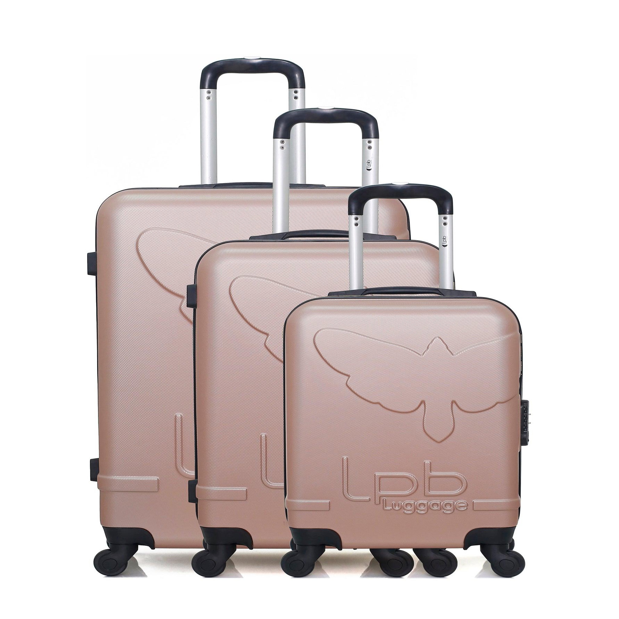 LES P'TITES BOMBES LPB Lpb luggage - set de 3 valises norine-a 70 cm 4 roues. Coloris disponibles : Orange, Bleu