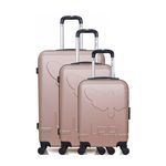 LES P'TITES BOMBES LPB LPB LUGGAGE - Set de 3 Valises NORINE-A 70 cm 4 Roues. Coloris disponibles : Orange, Bleu
