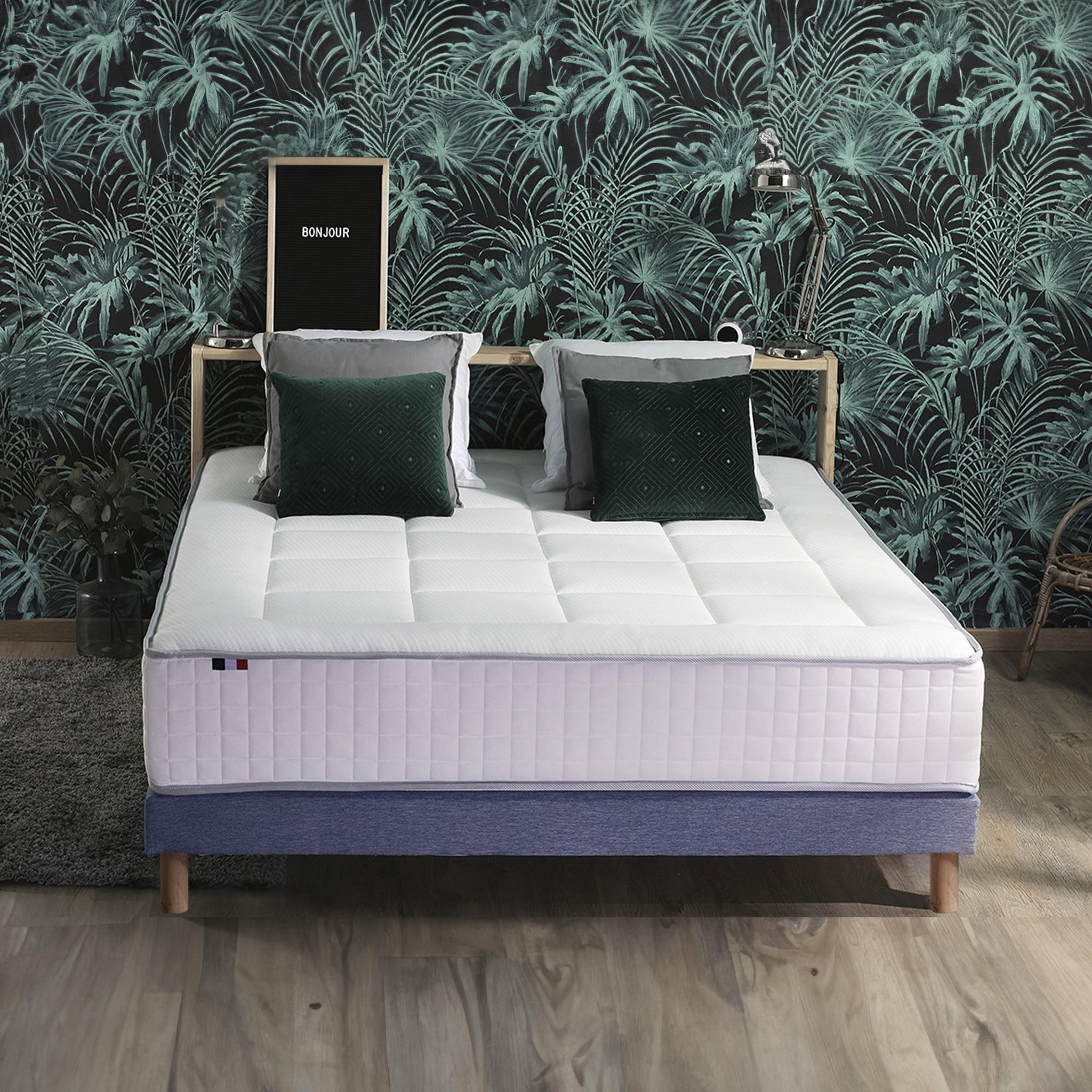 Voir la diapositive 6 : IDLITERIE Ensemble matelas Ressorts 7 zones H28cm + sommier PALACIO 2 FABRICATION FRANCAISE