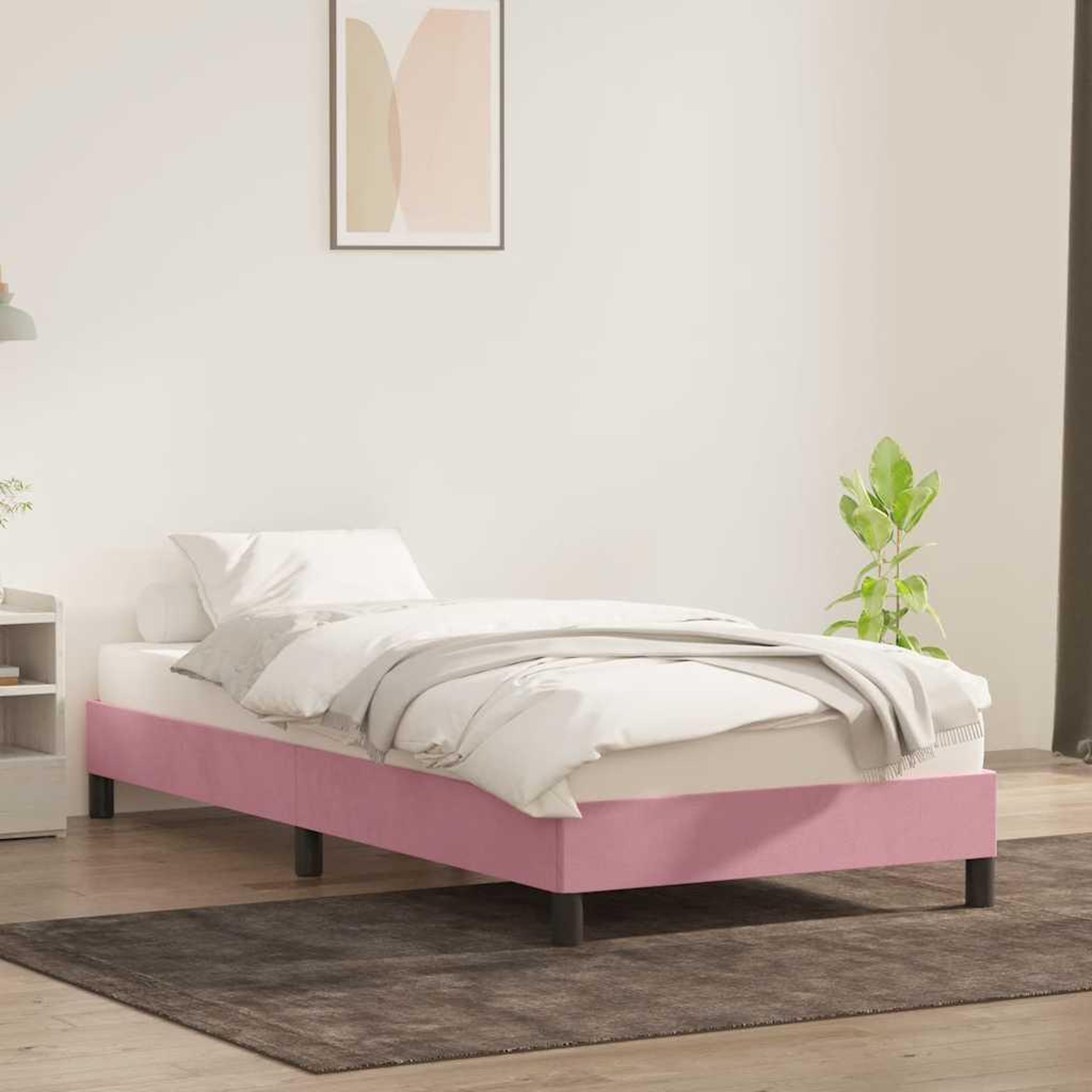 Voir la diapositive 3 : VIDAXL Cadre de lit sans matelas rose 90x220 cm velours