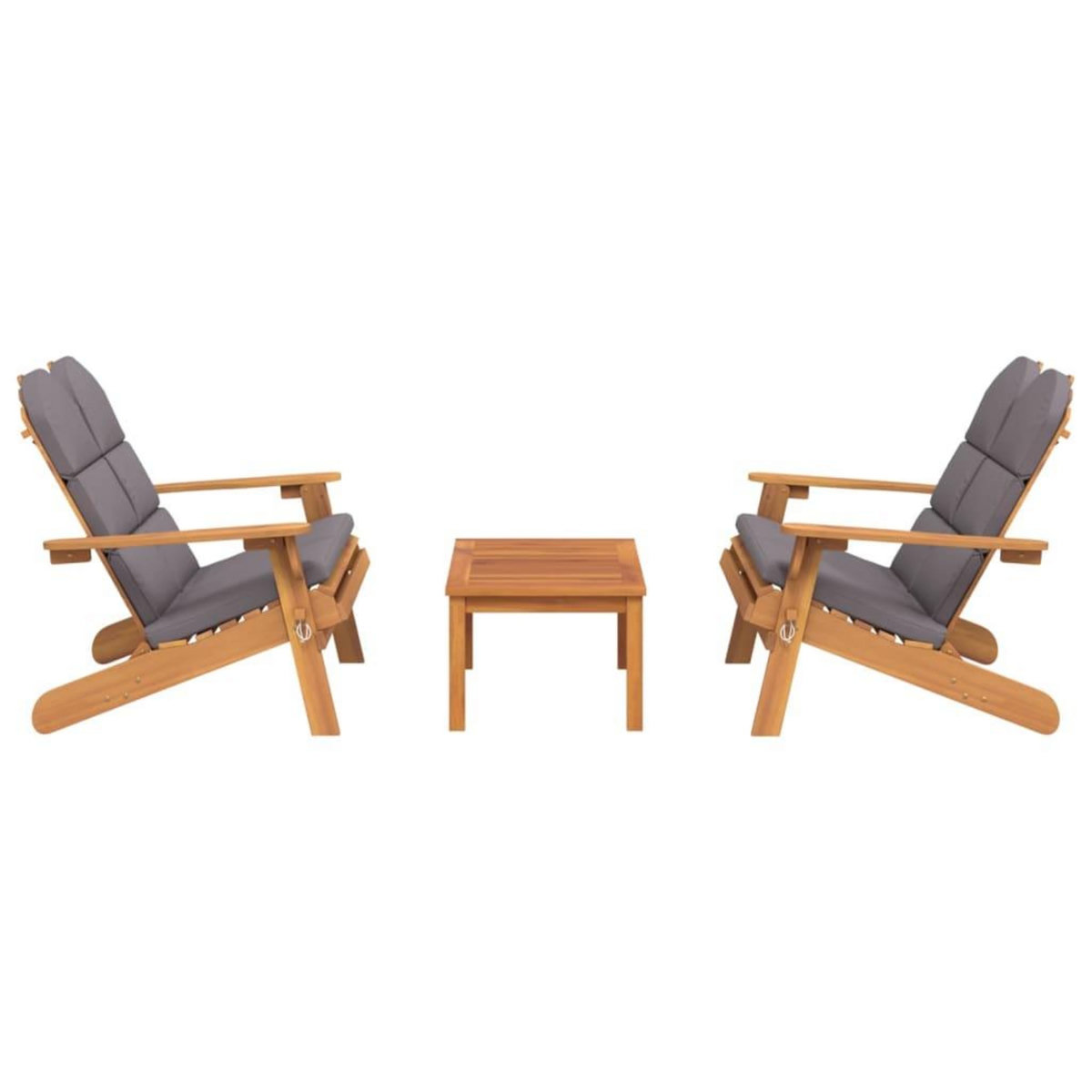 VIDAXL Ensemble de salon de jardin Adirondack 3 pcs bois acacia solide