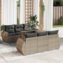 Voir la diapositive 1 : VIDAXL Salon de jardin avec coussins 7 pcs gris resine tressee