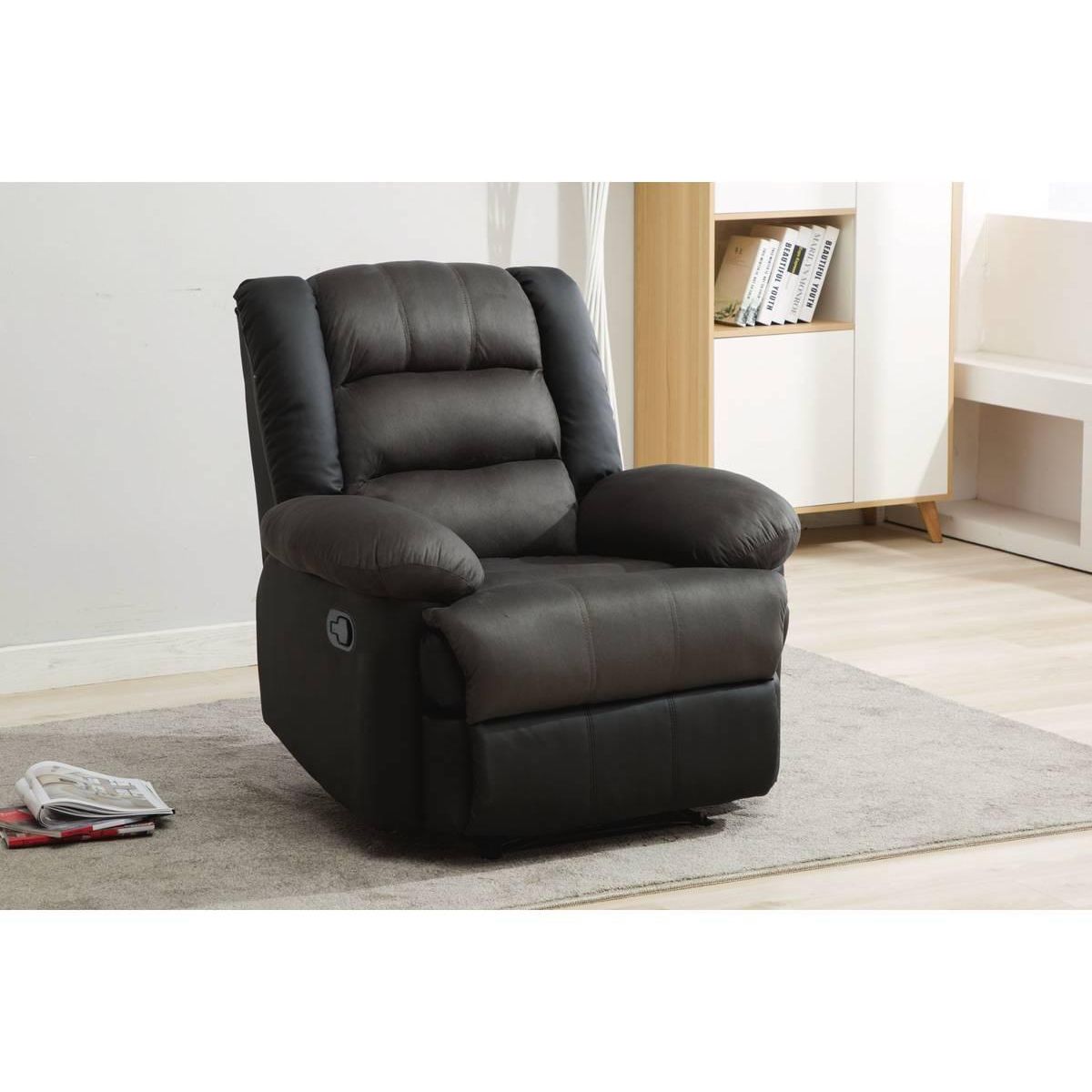 Habitat et Jardin Fauteuil relax  Buckingham  - 85 x 93 x 100 cm - Noir / Gris foncé