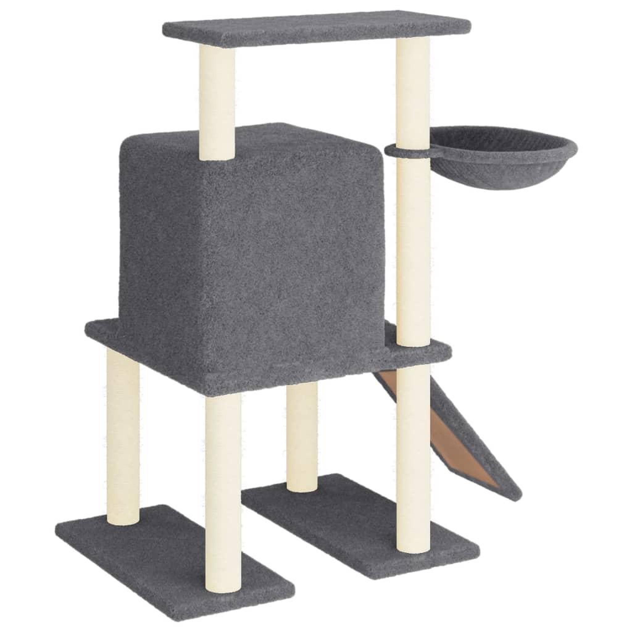 Voir la diapositive 5 : VIDAXL Arbre a chat avec griffoirs en sisal gris fonce 96,5 cm