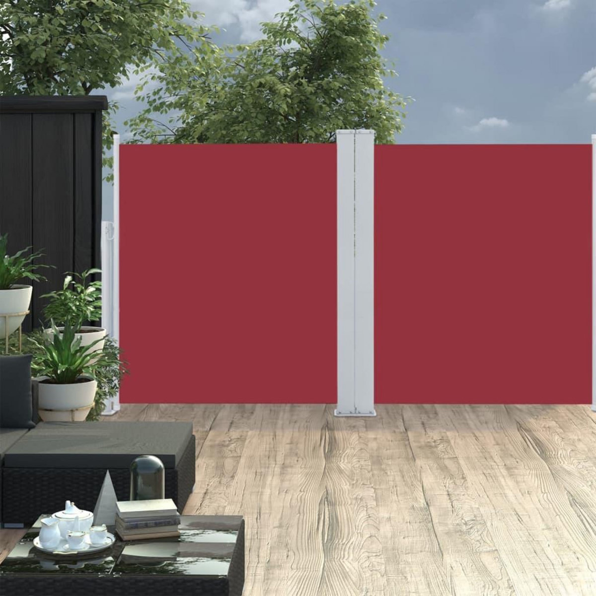 VIDAXL Auvent lateral retractable 170 x 600 cm Rouge