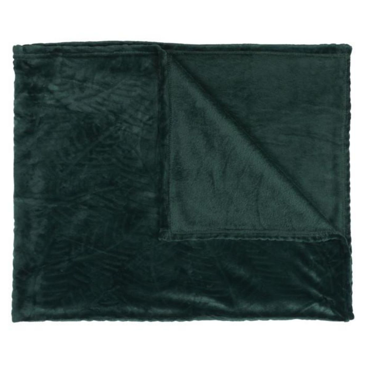 Paris Prix Plaid Flanelle Embosse  Roméo  120x150cm Vert Sapin