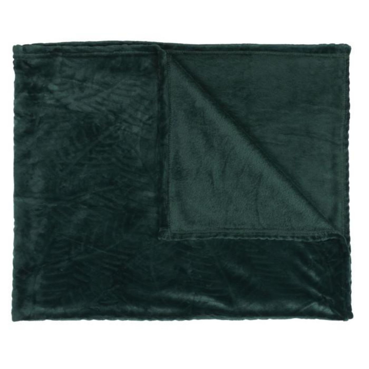 Paris Prix Plaid Flanelle Embosse  Roméo  120x150cm Vert Sapin