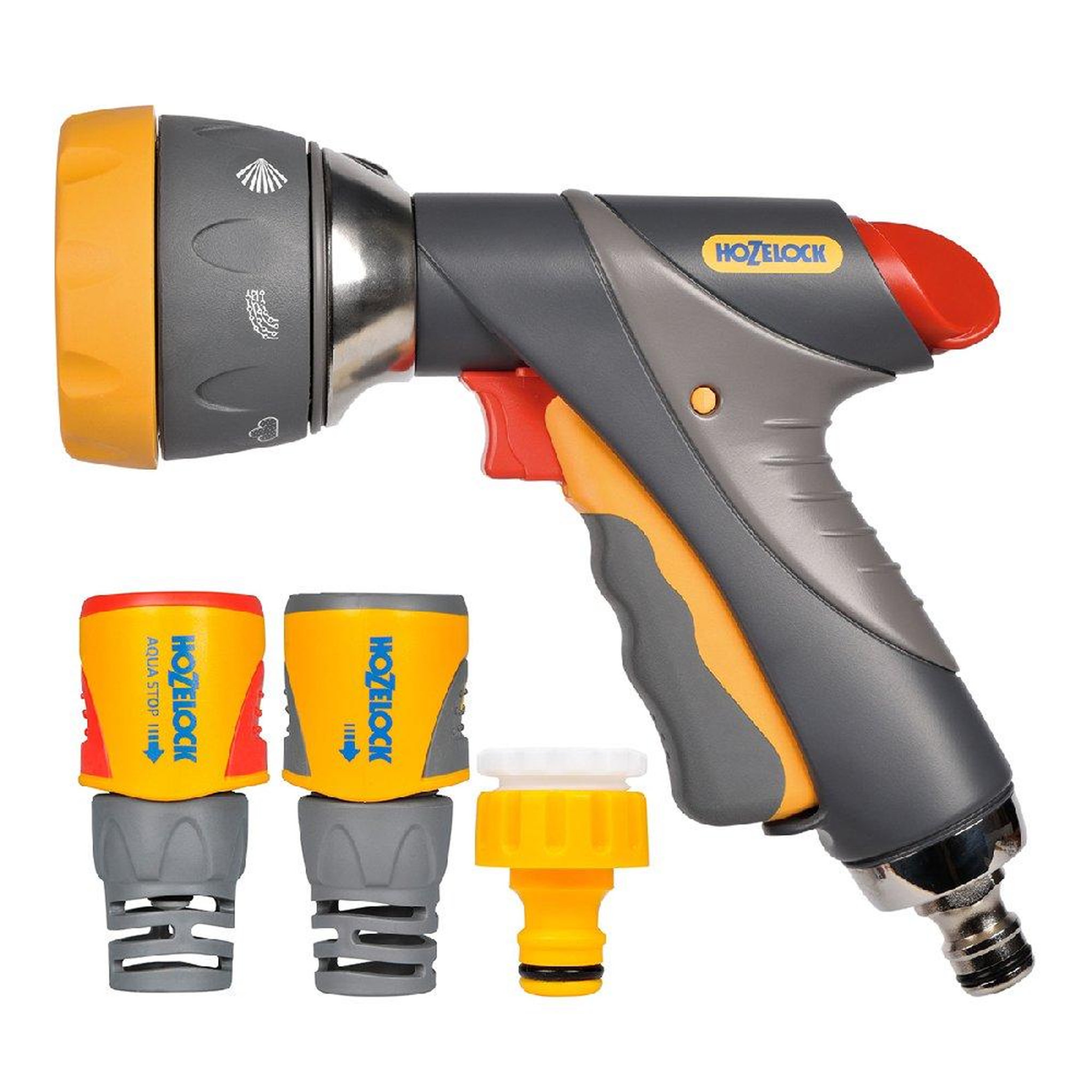 Hozelock Kit de base de Pistolet d'arrosage Multi Spray PRO + raccords Plus 15mm