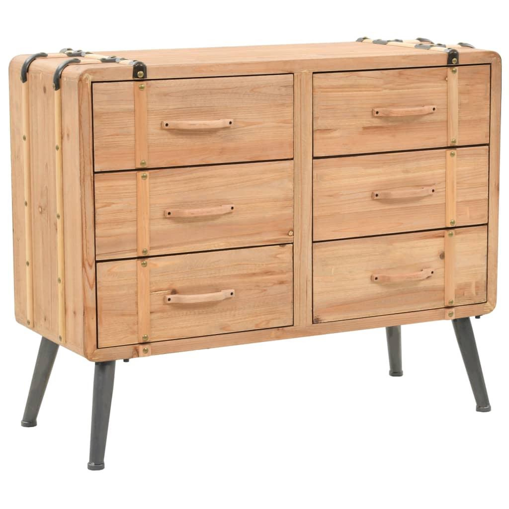VIDAXL Armoire a tiroirs bois de sapin massif 91x35x73 cm