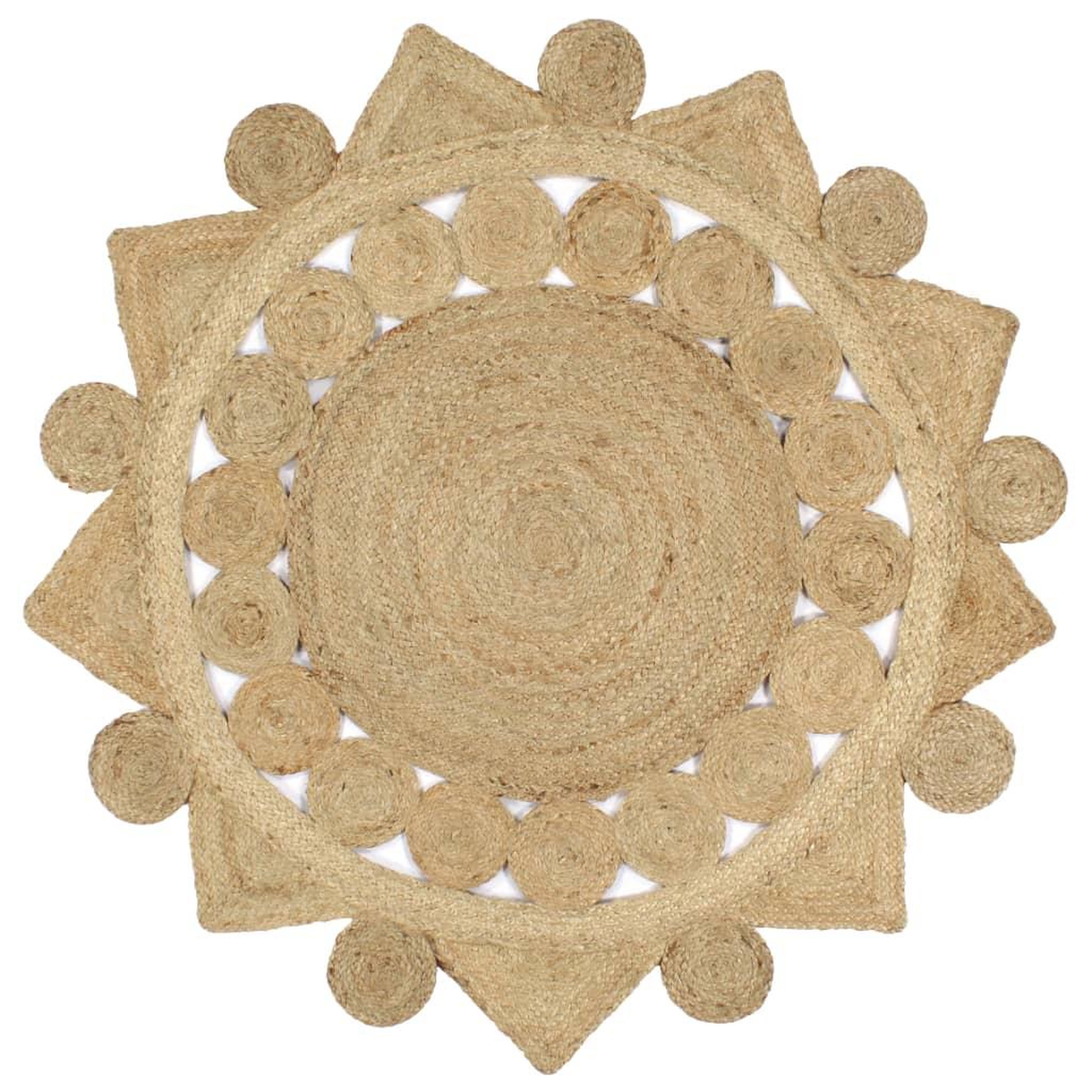 Voir la diapositive 1 : VIDAXL Tapis fait a la main Jute tressee 120 cm