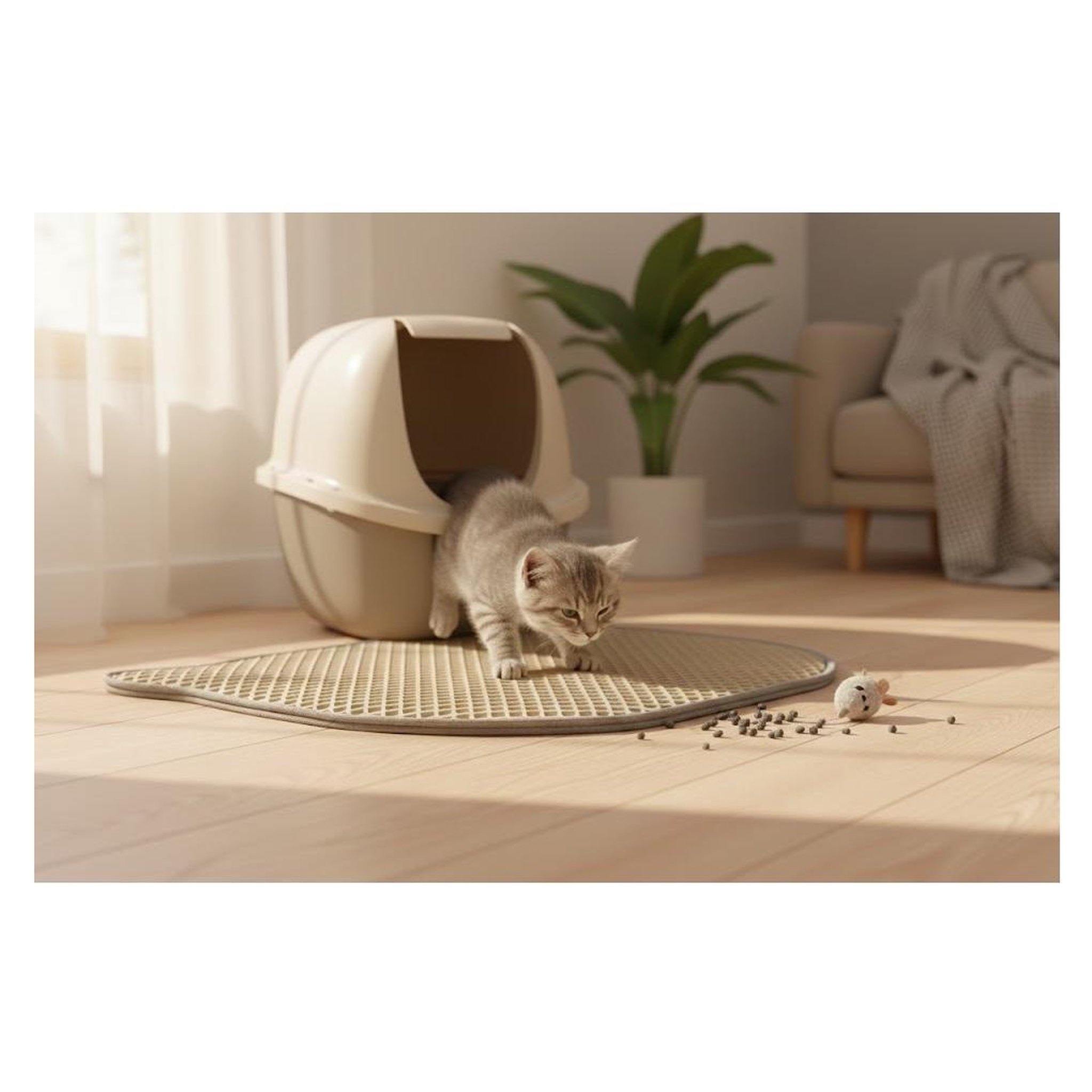 Voir la diapositive 3 : Eden Tapis de litière pour chat tete de chat